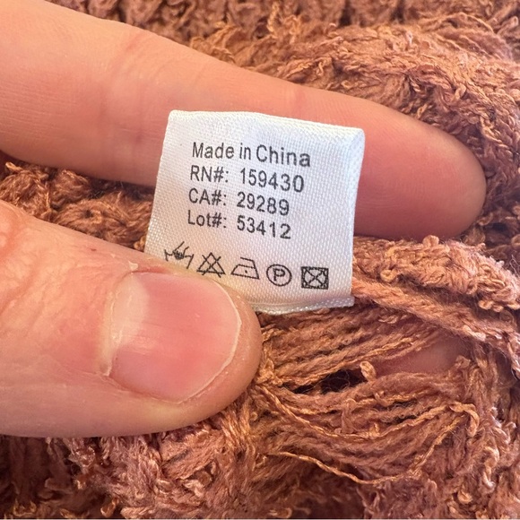 Elan $88 Boho Open Weave V-Neck Drop Flare Sleeve Sweater S Oversized P2P 20-23” - Picture 7 of 9